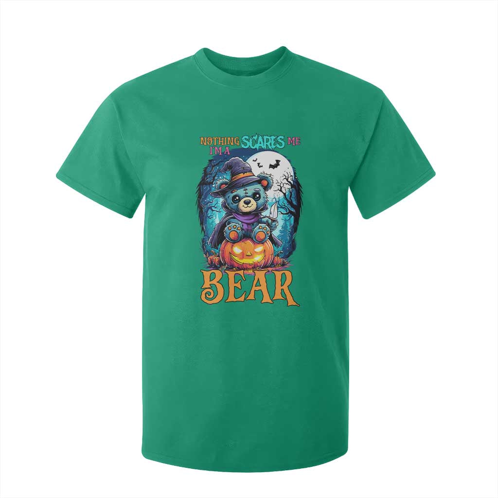 Halloween Killer Witch Teddy Bear T Shirt For Kid Nothing Scares Me TS12 Irish Green Print Your Wear