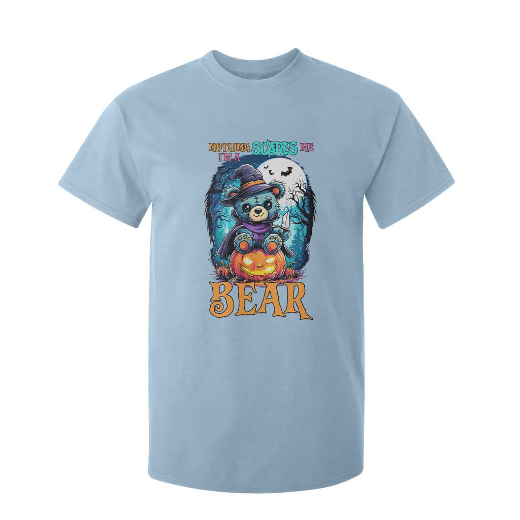 Halloween Killer Witch Teddy Bear T Shirt For Kid Nothing Scares Me TS12 Light Blue Print Your Wear