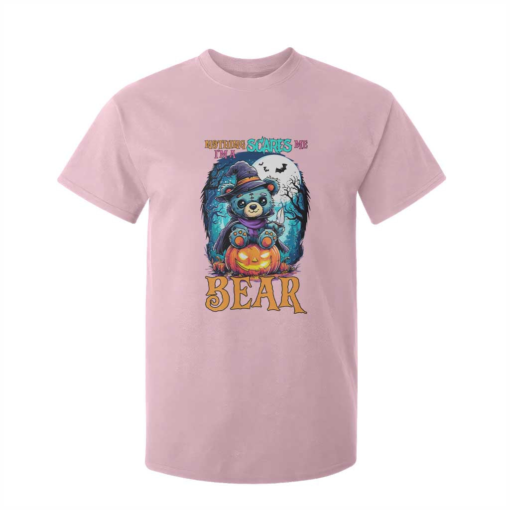 Halloween Killer Witch Teddy Bear T Shirt For Kid Nothing Scares Me TS12 Light Pink Print Your Wear