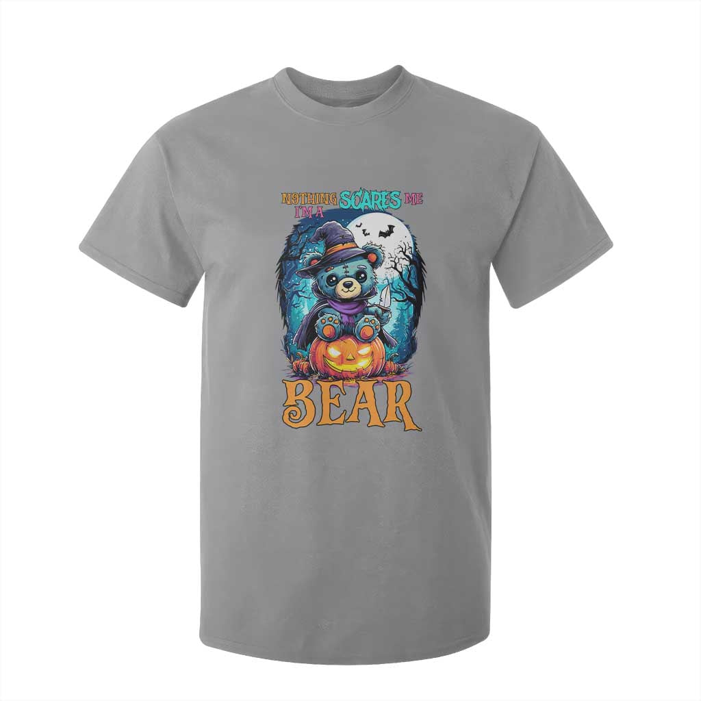 Halloween Killer Witch Teddy Bear T Shirt For Kid Nothing Scares Me TS12 Sport Gray Print Your Wear