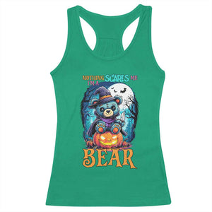 Halloween Killer Witch Teddy Bear Racerback Tank Top Nothing Scares Me TS12 Irish Green Print Your Wear