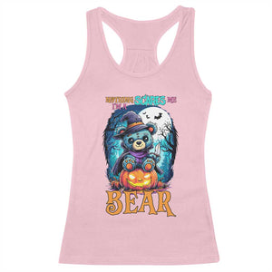 Halloween Killer Witch Teddy Bear Racerback Tank Top Nothing Scares Me TS12 Light Pink Print Your Wear