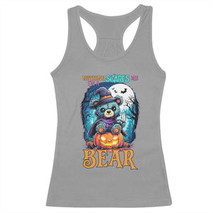 Halloween Killer Witch Teddy Bear Racerback Tank Top Nothing Scares Me TS12 Sport Gray Print Your Wear
