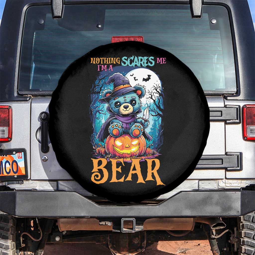 Halloween Killer Witch Teddy Bear Spare Tire Cover Nothing Scares Me TS12 No hole Black Print Your Wear