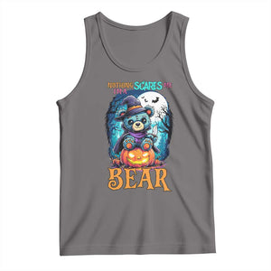Halloween Killer Witch Teddy Bear Tank Top Nothing Scares Me TS12 Deep Heather Print Your Wear
