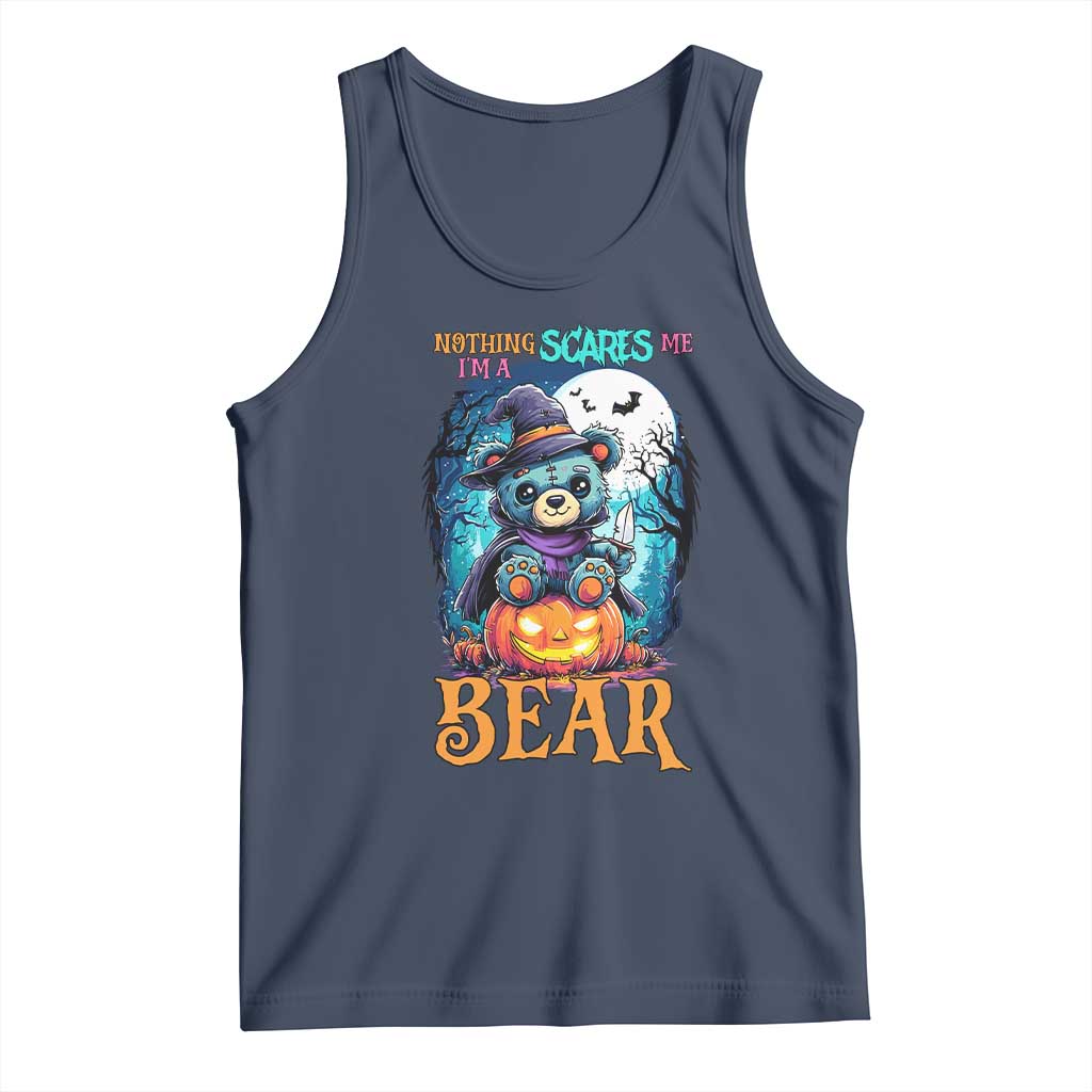 Halloween Killer Witch Teddy Bear Tank Top Nothing Scares Me TS12 Navy Print Your Wear