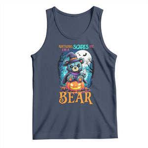 Halloween Killer Witch Teddy Bear Tank Top Nothing Scares Me TS12 Navy Print Your Wear