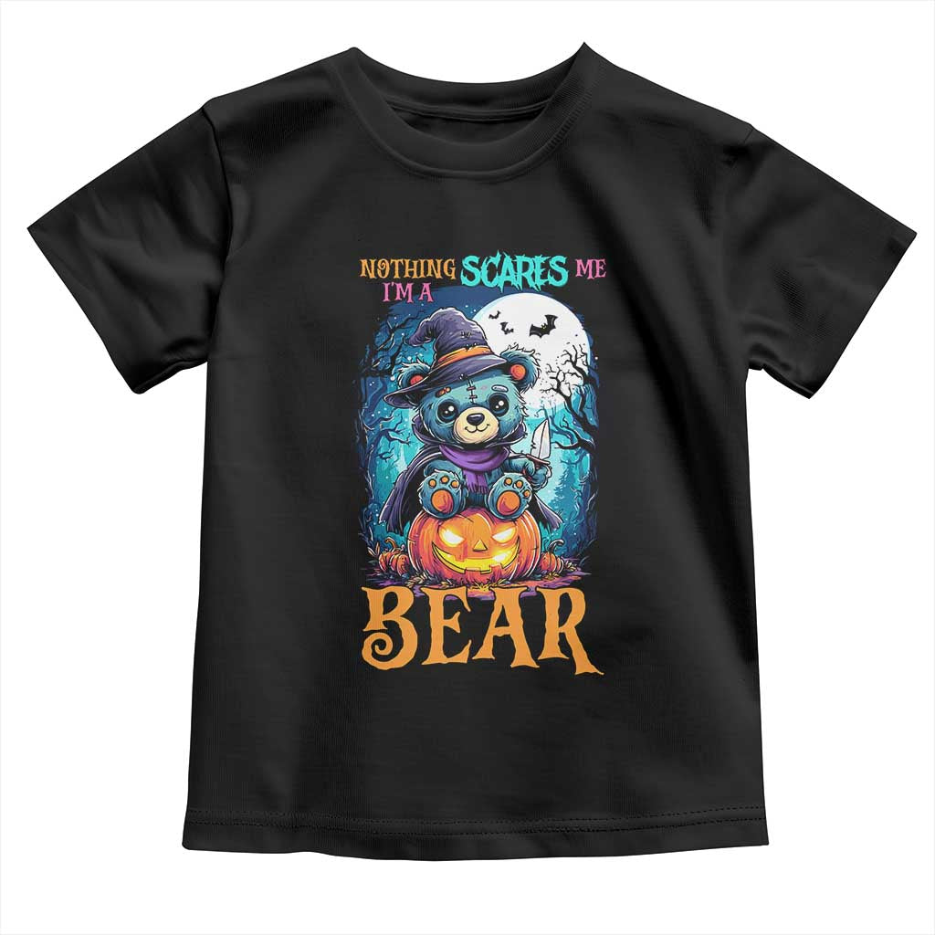 Halloween Killer Witch Teddy Bear Toddler T Shirt Nothing Scares Me TS12 Black Print Your Wear