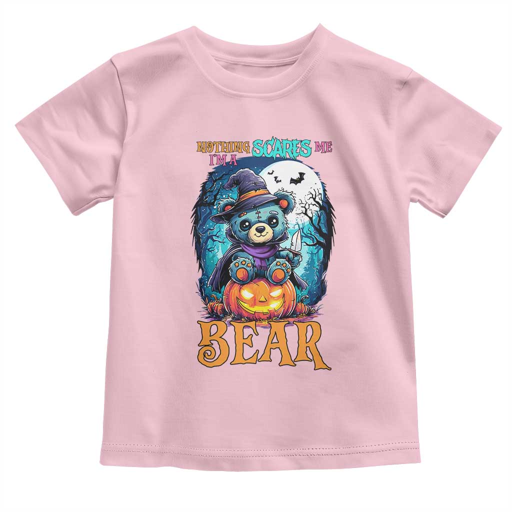 Halloween Killer Witch Teddy Bear Toddler T Shirt Nothing Scares Me TS12 Light Pink Print Your Wear