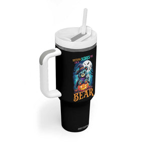 Halloween Killer Witch Teddy Bear Tumbler With Handle Nothing Scares Me TS12 Print Your Wear