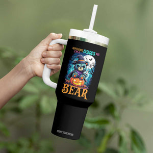 Halloween Killer Witch Teddy Bear Tumbler With Handle Nothing Scares Me TS12 Print Your Wear