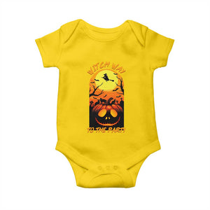 Halloween Witch Way To The Party Baby Onesie Black Cat Pumpkin TS12 Daisy Print Your Wear