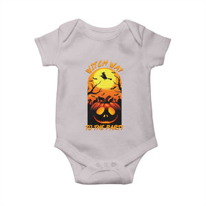 Halloween Witch Way To The Party Baby Onesie Black Cat Pumpkin TS12 Ice Gray Print Your Wear
