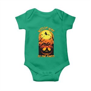 Halloween Witch Way To The Party Baby Onesie Black Cat Pumpkin TS12 Irish Green Print Your Wear