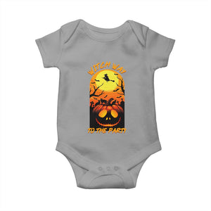 Halloween Witch Way To The Party Baby Onesie Black Cat Pumpkin TS12 Sport Gray Print Your Wear
