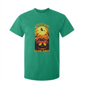 Halloween Witch Way To The Party T Shirt For Kid Black Cat Pumpkin TS12 Irish Green Print Your Wear