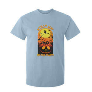 Halloween Witch Way To The Party T Shirt For Kid Black Cat Pumpkin TS12 Light Blue Print Your Wear