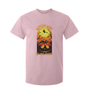 Halloween Witch Way To The Party T Shirt For Kid Black Cat Pumpkin TS12 Light Pink Print Your Wear