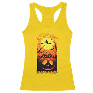 Halloween Witch Way To The Party Racerback Tank Top Black Cat Pumpkin TS12 Daisy Print Your Wear