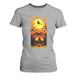 Halloween Witch Way To The Party T Shirt For Women Black Cat Pumpkin TS12 Sport Gray Print Your Wear