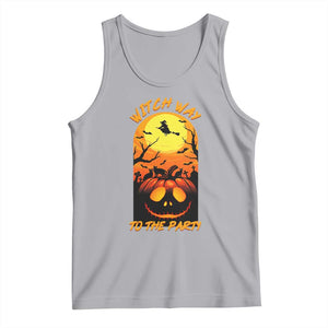 Halloween Witch Way To The Party Tank Top Black Cat Pumpkin TS12 Athletic Heather Print Your Wear