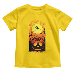 Halloween Witch Way To The Party Toddler T Shirt Black Cat Pumpkin TS12 Daisy Print Your Wear