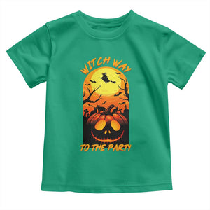 Halloween Witch Way To The Party Toddler T Shirt Black Cat Pumpkin TS12 Irish Green Print Your Wear