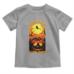Halloween Witch Way To The Party Toddler T Shirt Black Cat Pumpkin TS12 Sport Gray Print Your Wear