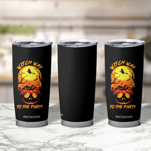 Halloween Witch Way To The Party Tumbler Cup Black Cat Pumpkin TS12 Print Your Wear