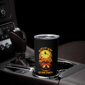 Halloween Witch Way To The Party Tumbler Cup Black Cat Pumpkin TS12 Print Your Wear
