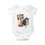 Halloween Trick Or Treat Black Cat Skeleton Baby Onesie TS12 White Print Your Wear