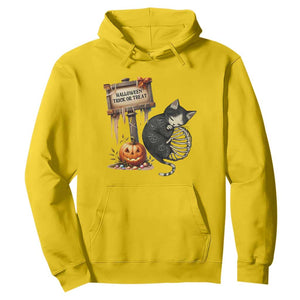 Halloween Trick Or Treat Black Cat Skeleton Hoodie TS12 Daisy Print Your Wear