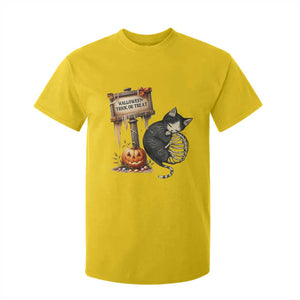 Halloween Trick Or Treat Black Cat Skeleton T Shirt For Kid TS12 Daisy Print Your Wear