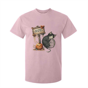 Halloween Trick Or Treat Black Cat Skeleton T Shirt For Kid TS12 Light Pink Print Your Wear