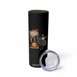 Halloween Trick Or Treat Black Cat Skeleton Halloween Skinny Tumbler TS12 Print Your Wear