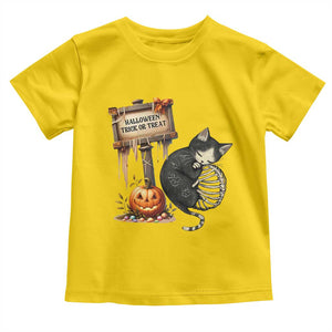 Halloween Trick Or Treat Black Cat Skeleton Toddler T Shirt TS12 Daisy Print Your Wear