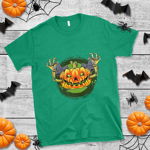 Funny Halloween Pumpkin Ghoul T Shirt Scary Zombie Hands TS12 Irish Green Print Your Wear