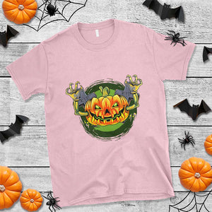 Funny Halloween Pumpkin Ghoul T Shirt Scary Zombie Hands TS12 Light Pink Print Your Wear