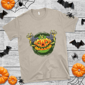 Funny Halloween Pumpkin Ghoul T Shirt Scary Zombie Hands TS12 Sand Print Your Wear