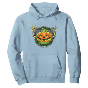 Funny Halloween Pumpkin Ghoul Hoodie Scary Zombie Hands TS12 Light Blue Print Your Wear