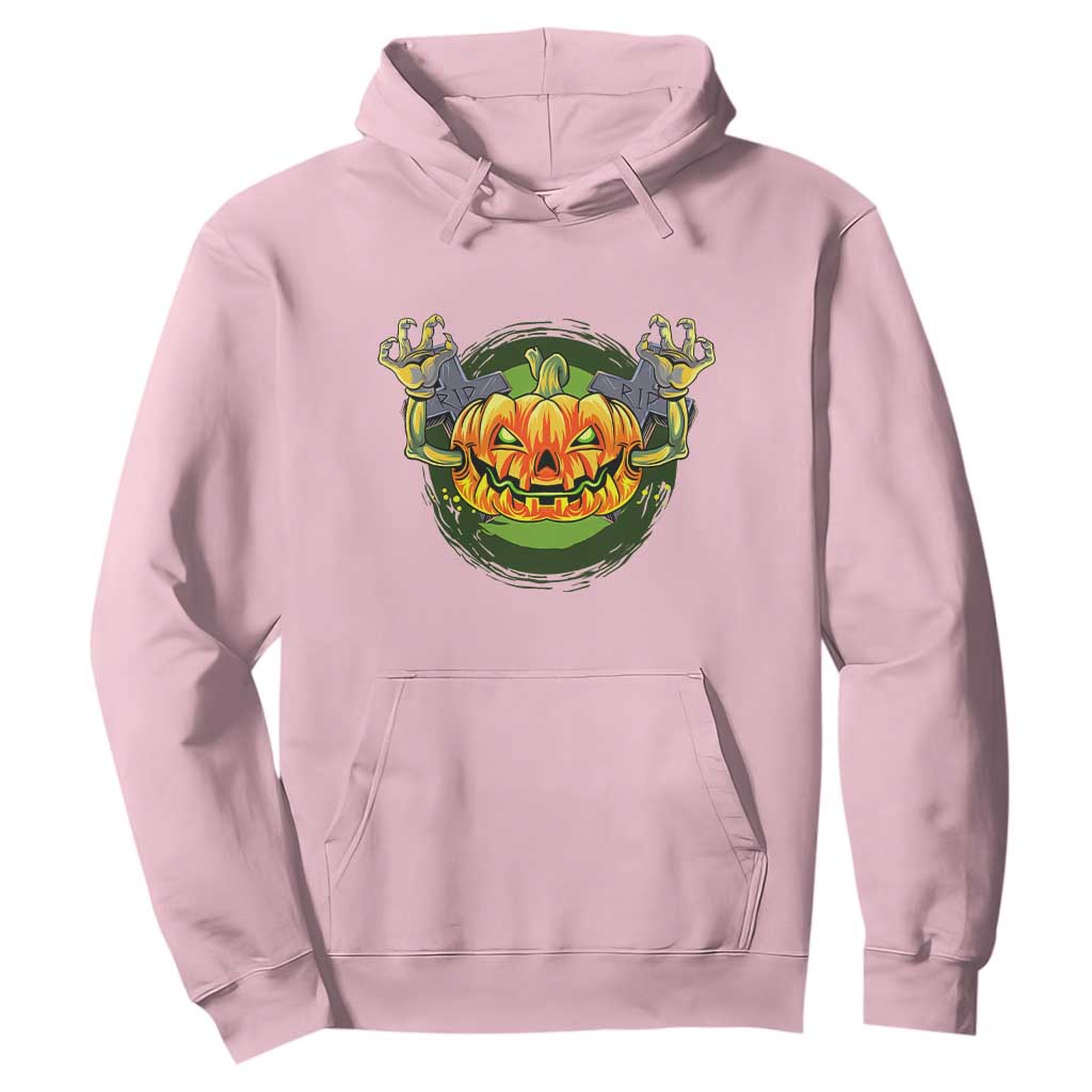 Funny Halloween Pumpkin Ghoul Hoodie Scary Zombie Hands TS12 Light Pink Print Your Wear
