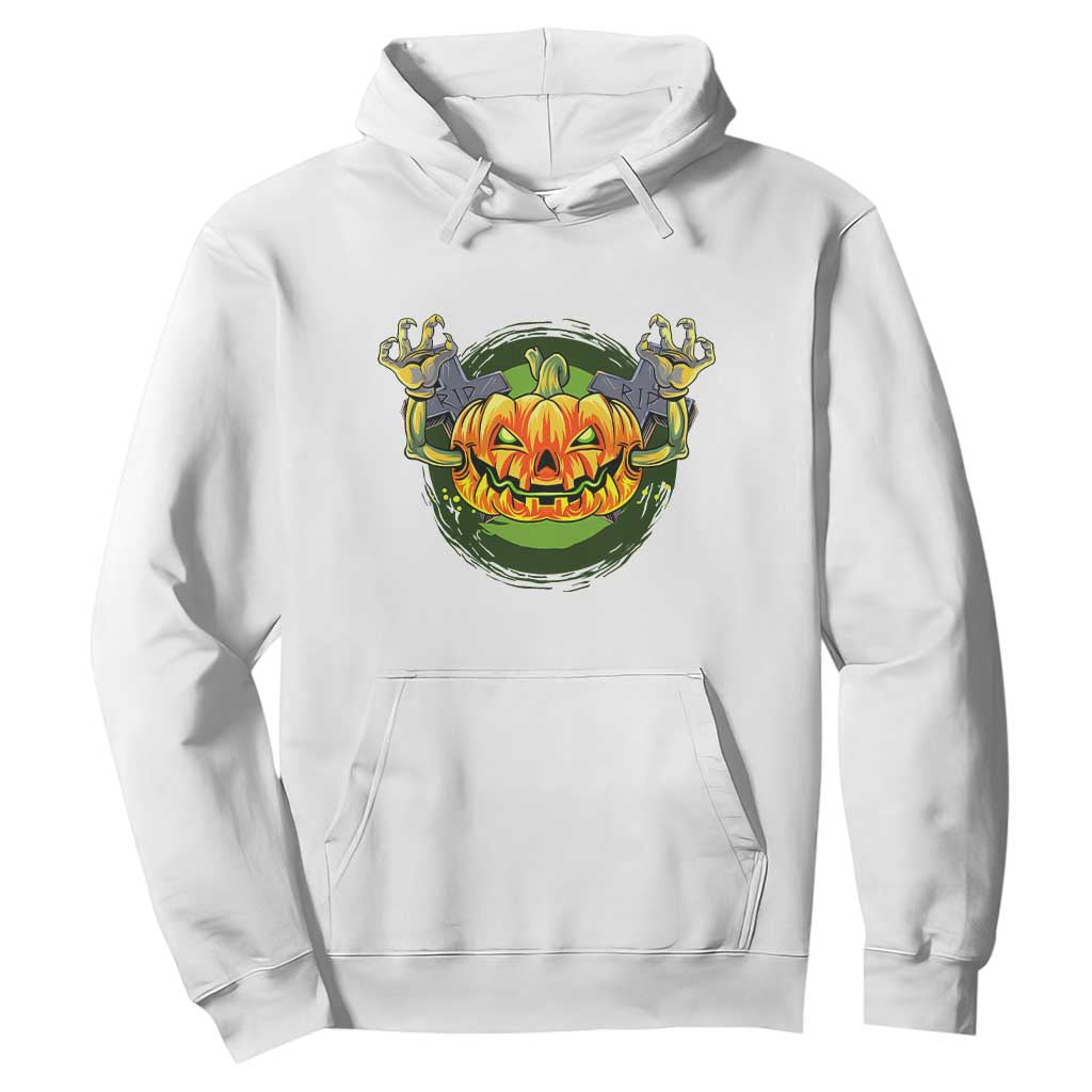 Funny Halloween Pumpkin Ghoul Hoodie Scary Zombie Hands TS12 White Print Your Wear