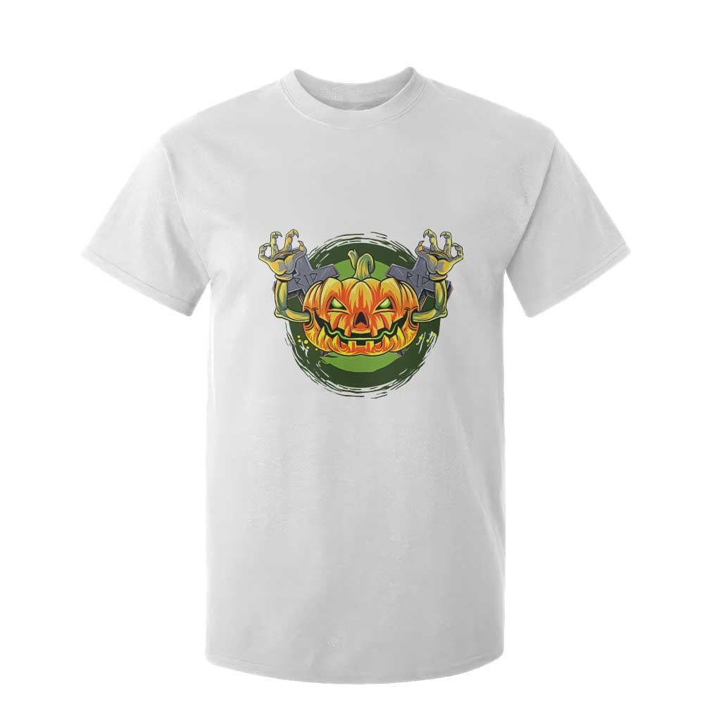 Funny Halloween Pumpkin Ghoul T Shirt For Kid Scary Zombie Hands TS12 White Print Your Wear