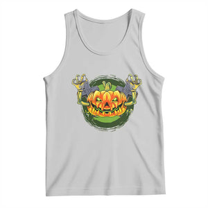 Funny Halloween Pumpkin Ghoul Tank Top Scary Zombie Hands TS12 Ash Print Your Wear