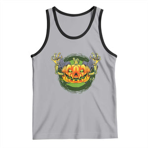 Funny Halloween Pumpkin Ghoul Tank Top Scary Zombie Hands TS12 Athletic Heather Black Print Your Wear