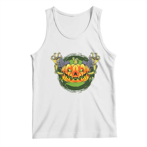 Funny Halloween Pumpkin Ghoul Tank Top Scary Zombie Hands TS12 White Print Your Wear