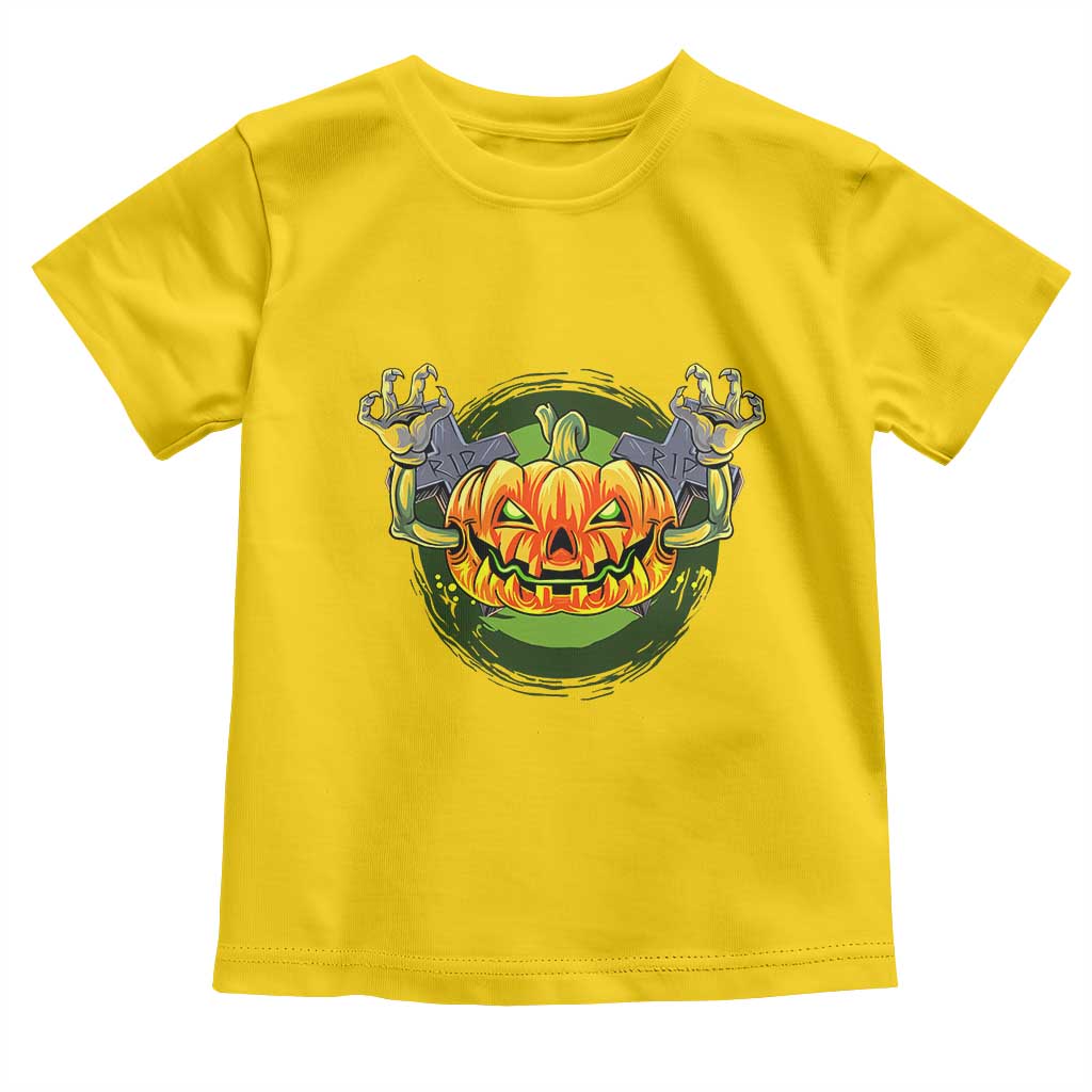 Funny Halloween Pumpkin Ghoul Toddler T Shirt Scary Zombie Hands TS12 Daisy Print Your Wear