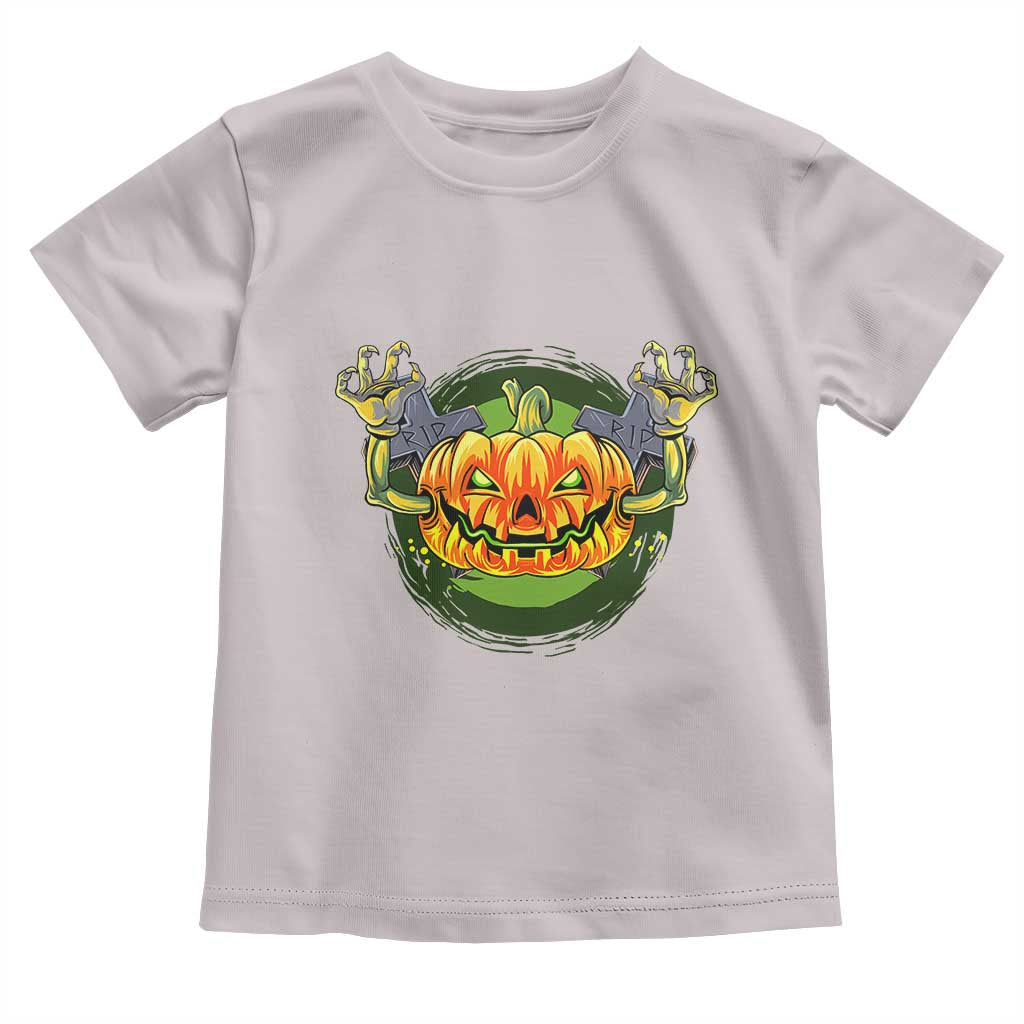 Funny Halloween Pumpkin Ghoul Toddler T Shirt Scary Zombie Hands TS12 Ice Gray Print Your Wear