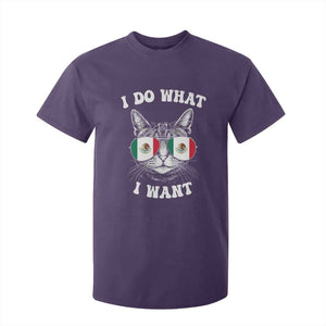 Mexican Cat T Shirt For Kid I Do What I Want Mexico Flag Sunglasses Funny TS12 Purple Print Your Wear