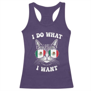 Mexican Cat Racerback Tank Top I Do What I Want Mexico Flag Sunglasses Funny TS12 Purple Print Your Wear